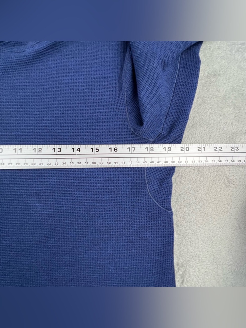 Lululemon Shift Stitch Hoodie Men's Med Blue Waffle Knit Thermal Performance - Picture 6 of 8